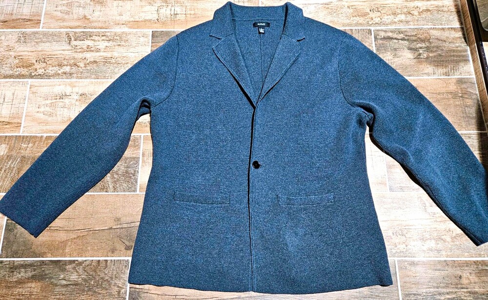 Alfani Men's Blue Blazer Jacket L 42" Chest Notch Collar Button Pockets